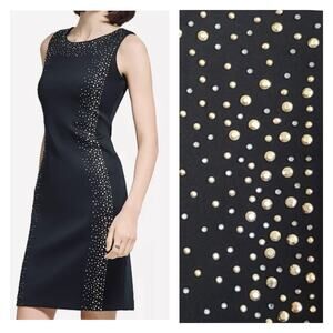 Calvin Klein Black Gold Studded Stretch Jersey Sheath Dress Plus Size 20W